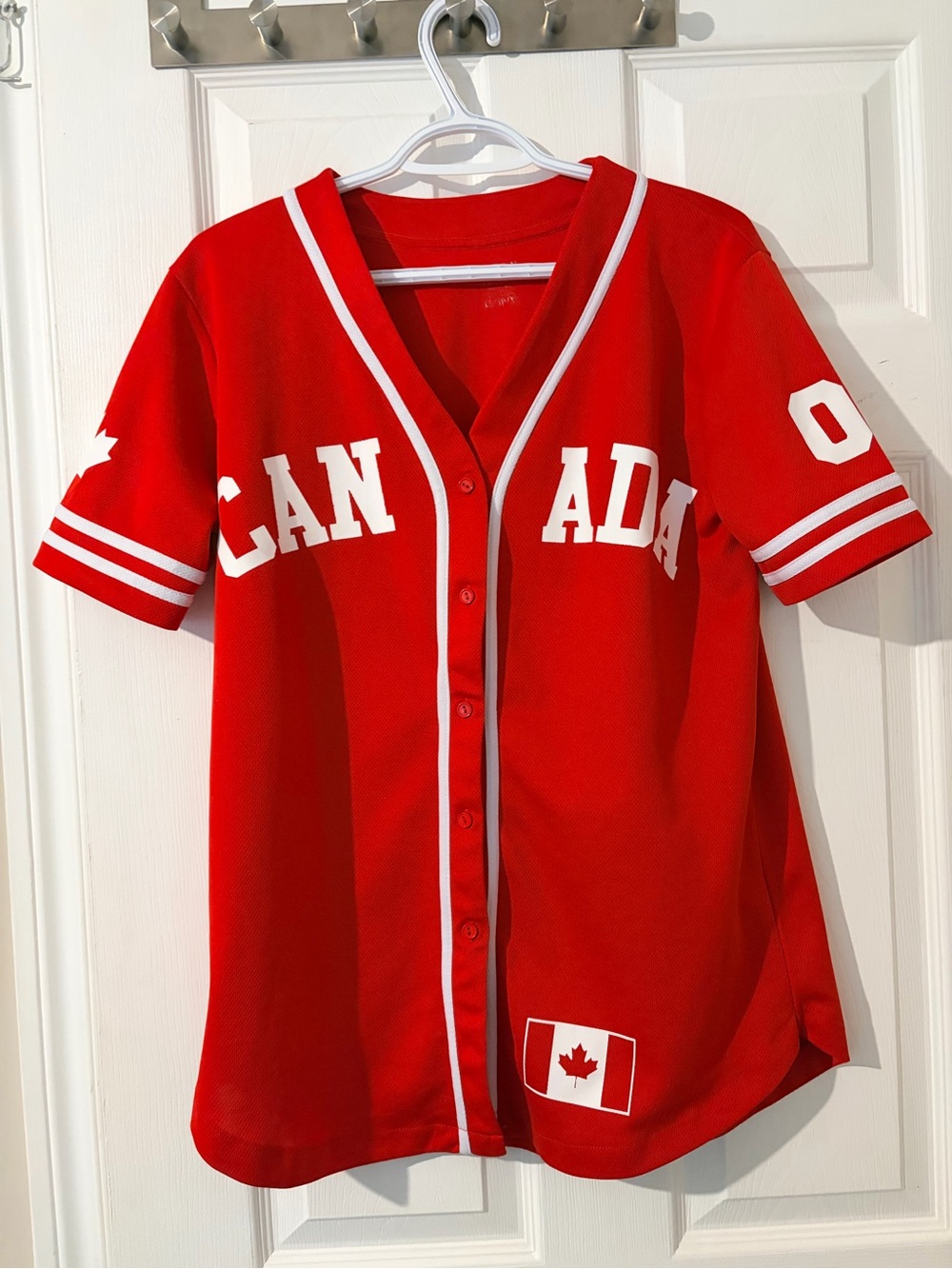 Red CANADA Women's Baseball Jersey Top